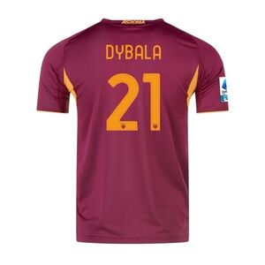 Adidas Roma Paulo Dybala Kids Home Jersey W/ Serie A Patch 25/26 (Burgundy)